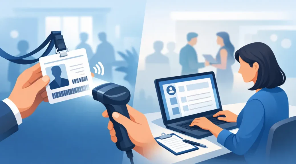 Scansione badge o inserimento manuale negli eventi